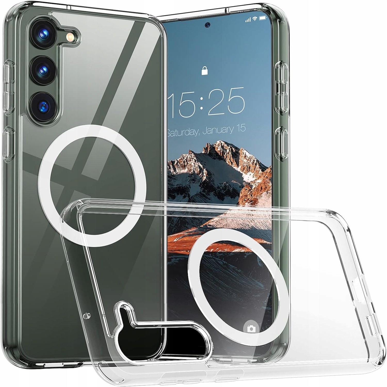 Chrbát SASAL pre Samsung Galaxy S23 Charge Safe Case Číry, bezfarebný